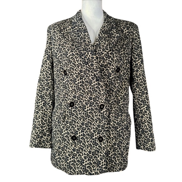 THE KOOPLES Double-Breasted Animal Print Blazer, Size 3/L. - Picture 4 of 15